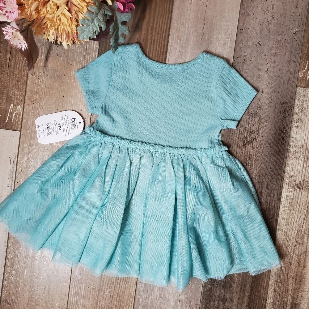 NWT Wonder Nation Baby Toddler Girls Tutu Dress Size 12m Seafoam Green